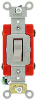 Leviton 1224-2GY 20 Amp, 120/277 Volt, Toggle 4-Way AC Quiet Switch, Extra Heavy Duty Grade, Self Grounding, Back and Side Wired, Gray
