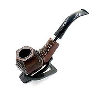 IRIVNG Pipe, Imitation Wood Carving Pipe Curved