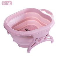 DDFDSSFF Foldable Plastic Foot Massage Bath Feet Sole Roller Ball Massager Basin Bucket Footbath Massage Barrel Reduce Pressure Tools,Pink