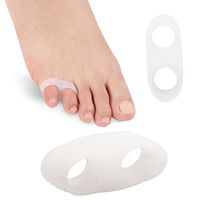 Yerflew 2pcs Comfortable Silicone Little Toe Valgus Corrector Separator Straightener Bunion Pads