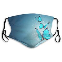 Fillter Cloth for Men Butterfly Blue Warm Windproof Cloth Half Face Ear Loops for Cycling Double Protection