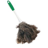 Libman Commercial 239 Handheld Feather Duster, Polypropylene and Sanoprene Handle, 13" Total Length, Green and White Handle (Pack of 6)
