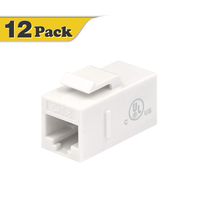 VCE CAT6 Keystone Coupler, 12-Pack RJ45 Cat6 Female to Female Insert Coupler, UTP CAT6 Keystone Inline Coupler for Cat6 Cables UL Listed