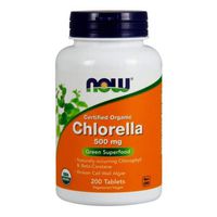 NOW Foods - Chlorella Green Superfood Certified Organic 500 mg. - 200 Tablets ( Multi-Pack)