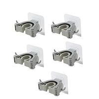 Gallity Mop and Broom Holder, Wall Mount Broom Holder, Self Adhesive No Drilling Broom Gripper Holds,Broom and Dustpan Hanger for Home, Kitchen, Garden (5Pcs)