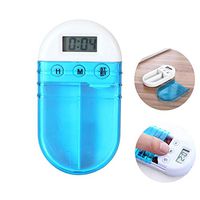 LSSB Pill Box,Electronic Pill Dispenser Organiser Smart Pill Case Reminder with 2 Compartments to Hold Medication for Elderly Patients Disabled