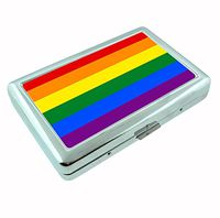 Gay Pride Metal Silver Cigarette Case Holder Wallet RFID-blocking