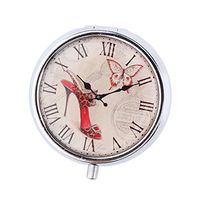 Fityle Round 3 Grids Candy Pills Box Portable Tin Pots Cosmetic Jars Case Container