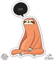GT Graphics Sloth Meditating Om - 5" Vinyl Sticker - for Car Laptop I-Pad - Waterproof Decal