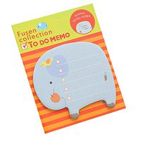 Grey990 2 x Sticky Note Panda/Pig/Cat/Elephant Pattern Self Adhesive Memo Pad Sticker Notepad Office Stationery Supplies - 8cm x 5.4cm (Approx) Elephant Pattern