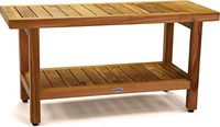 AquaTeak The Original 36" Spa Teak Shower Bench with Shelf