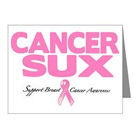 Note Cards (10 Pack) Cancer Sux Pink Ribbon Awareness