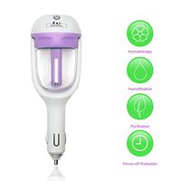econoLED Car Humidifier,Mini Air Purifier Aroma Diffuser Air Freshener Purifier Aromatherapy Mist Maker with 180 Degree Rotation, Suit for Water Soluble Essential Oils Protable Diffuser (Purple)