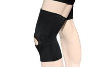 Alpha Medical Dual Stay Compression Support Knee Brace w/Open Patella (Medium Black)