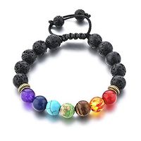 Mystiqs Adjustable Lava Rock Beaded Stone Bracelets Essential Oil Diffuser for Men/Women Ideal for Anti-Stress or Anti-Anxiety