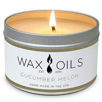 Wax and Oils Soy Wax Aromatherapy Scented Candles (Cucumber Melon) 8 Ounces. Single