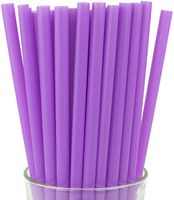 Made in USA Pack of 250 Jumbo Purple (10" X 0.28") Unwrapped Plastic Smoothie Drinking Straws (FDA-approved, Non-toxic, BPA-free)