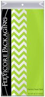 Flexicore Packaging Lime Green Gift Wrap Tissue Paper | Size: 15 Inch X 20 Inch | Count: 100 Sheets | Color: Solid Lime Green & Chevron
