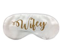 Wifey Silk Bride Sleep Eye Mask - White and Gold