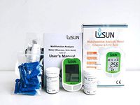 Lysun Multi-Monitoring System Uric Acid and Glucose 2-in-1 Kit with full strips included