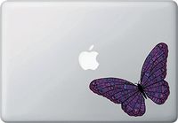 Yadda-Yadda Design Co. Patterned Butterfly - Vinyl MacBook Laptop Decal Sticker - Copyright2016 YYDC (Size and Color Choices) (Medium, 6.5" w x 4" h, Purple)