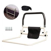 Nurth Foldable Bedside Handrail Portable Assisting get up Anti-Fall Secure Bed Rail No Punch Bed guardrail Prevention Aid with Seat Belt and Storage Pouch Bag for Seniors Home Hospital Bedroom (A)