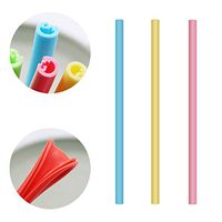 Vmini Reusable Silicone Straw, BPA free Openable and Washable Straw, 3 Pack, Blue + Pink + Yellow