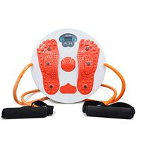 WeeLion Family Fitness Thin Waist Machine, Calorie Electronic Music Massage Fitness Twist and Magnet Foot Massage - with Drawstring (Red)