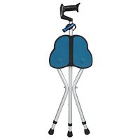 Folding Cane Seat 441 lbs Capacity Thick Aluminum Alloy Cane Stool Crutch Chair Seat Three-Legged Cane Seats Highly Adjustable Walking Stick Tall Unisex for Elderly As Gift