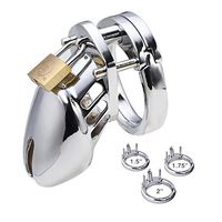 Hot Lock Small Male Chüstity Equipment with Urệthral Sound CathệterRiiing Men's Ring Cớck Cage-40mm 45mm 50mm