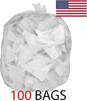 Strong Clear Trash Bags, Transparent See Through Garbage Bags (100, 39 Gallon)