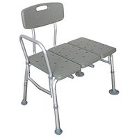 3 Blow Tub Transfer Bench - Shower Chair Transfer Bench with Height Adjustable Legs - Convertible to Right or Left Hand Entry, Gray