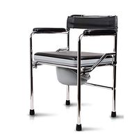 FeiQiangQiang Adult Bedside Toilet, Home Folding Elderly Pregnant Women Mobile Portable Toilet Seat Black Toilet Chair (Color : Black)