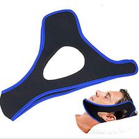 Easyinsmile Snoring Solution Chin Strap for Snorers Adjustable Nasal Strips Sleeping Aid for Adults and Kids (Black+Blue)