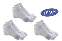 OrthoSleeve BR4 Bunion Relief Socks (3Pack,Grey,Small) Split-Toe Design Separates Toes, relieves Bunion Pain and a targeted Bunion pad Reduces Toe Friction and relieves Hallux valgus Pain