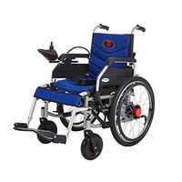 WDWL Electric Wheelchair, Flashlight Dual-use Hand Push Disabled Elderly Folding Collapsible Portable Scooter WD