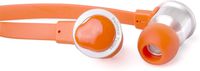 Dual Electronics Painted Tunes A1K Tangle-Free Flat Wire Noise Reducing Earbuds with Built-in Microphone & Carrying Case Orange