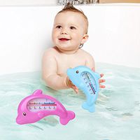 Vegan Dolphin Shape Baby Bathing Water Thermometer, 1 pc Floating Plastic Fish Temperatura:0-50 (blue)