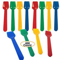 Ice Cream Gelato Spoons 3.6” Long Premium Colorful Plastic (400 Count) Small Testing Spoons Heavy Duty disposable or Reusable