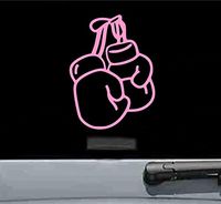 JS Artworks Boxing Glove Vinyl Decal Sticker (Soft Pink)