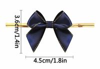 Navy Gift Bows,Twist Tie Bows for Bakery Candy Lollipop Cello Bag (50 Pack)