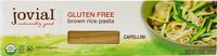 Jovial Organic Brown Rice Pasta Gluten Free Capellini -- 12 oz - 2 pc