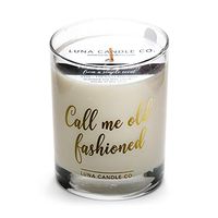 LUNA CANDLE CO. Fine Bourbon Soy Jar Candle, 11oz. Clear Glass, Up to 110 Hours of Burn Time, Single Wick, Aromatic Sandalwood Scent, Crafted in The USA- Call Me Old Fashioned