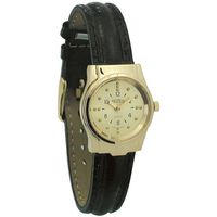 REIZEN Braille Womens Watch -Gold-Tone, Leather Band
