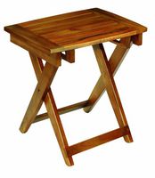 Pollenex Folding Teak Shower Seat, Brown