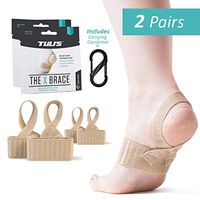 Tuli's X Brace - Arch Support Brace and Compression for Plantar Fasciitis, Sever's Disease, Flat Feet, Fallen Arches, Over-Pronation and Heel Pain, Logo Free - X Small (2-Pairs)