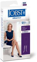 Jobst Ultrasheer 30-40 Knee High Closed Toe Compression Stockings Suntan Medium Short Length