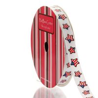 3/8" Patriotic Stars Grosgrain Ribbon 5 Yard