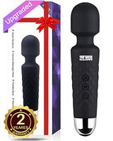 Upgraded Cordless Wand Massager,HEHUI Handheld Waterproof Massage with 8 Powerful Speeds and 20 Modes, Portable Rechargeable Electric Massager for Back Neck Shoulder Legs(Black)