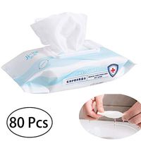 Hand Sanitizer Travel Size Alcohol Detergent Wipes Large Wet Wipes（1 Packs, 80 Pcs）Portable Alcohol Swabs Pads Wipes for Phone, Elevator, Keyboard